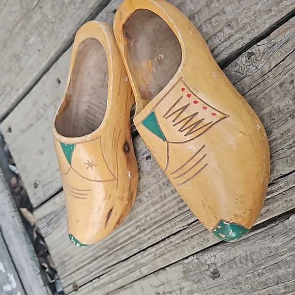 Vtg Wooden Shoes Clogs Tulip Festival Holland Dutch Netherlands - Picture 2 of 7